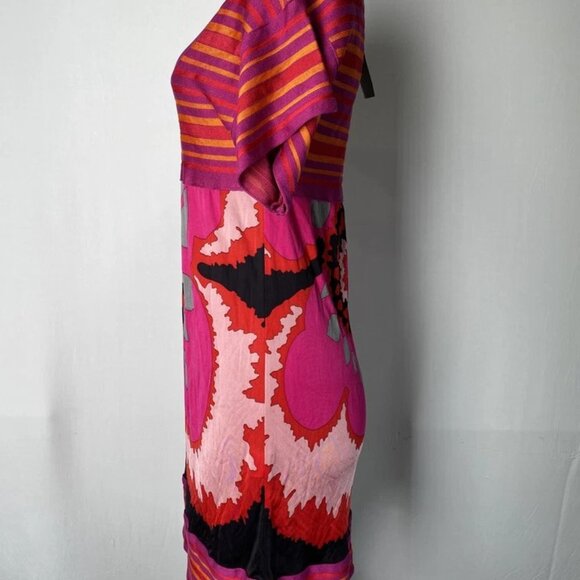 Missoni Women’s Floral Striped Knit Jersey Mini Dress – Pink/Purple – Size 2 - Picture 8 of 10